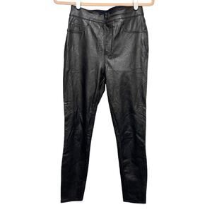 Spanx Moto Edgy Classic Faux Leather Like Skinny Pants in Black Noir Small